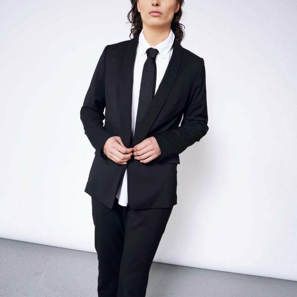 Wildfang The Empower Tux Blazer Jacket Black Sz L - Picture 8 of 9